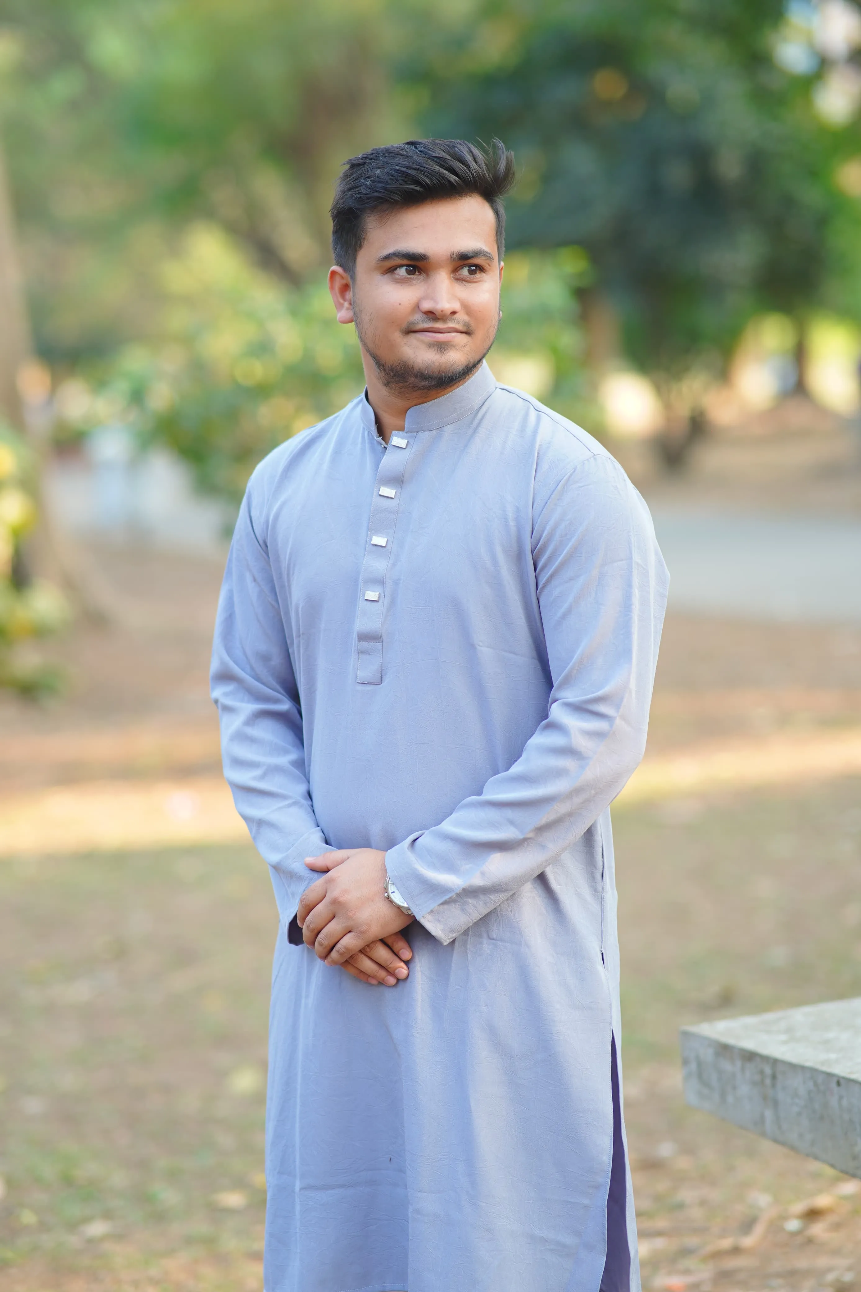 Solid Panjabi ( China Highstich) - Ash