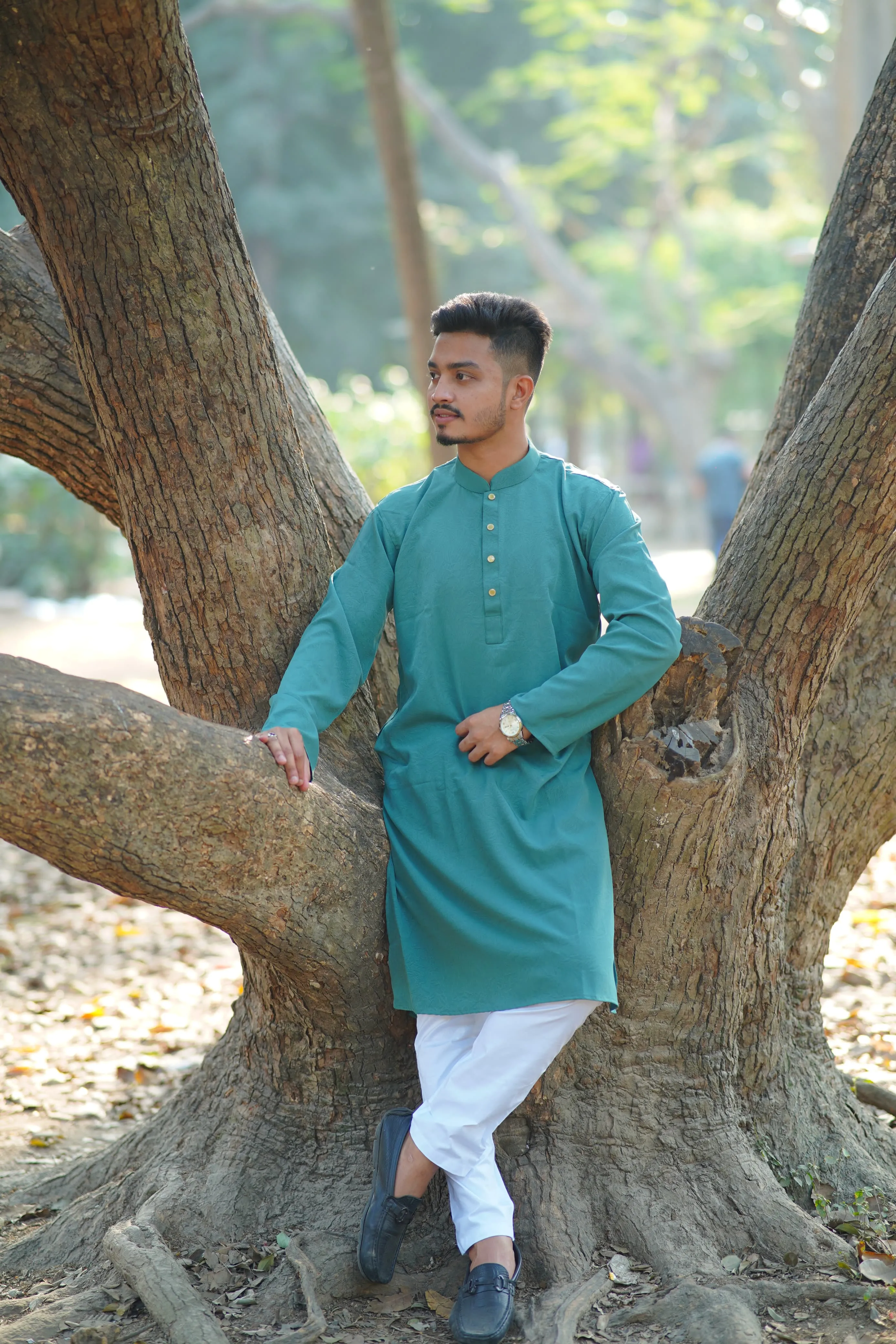 Solid Panjabi ( China Highstich) - Sea Green